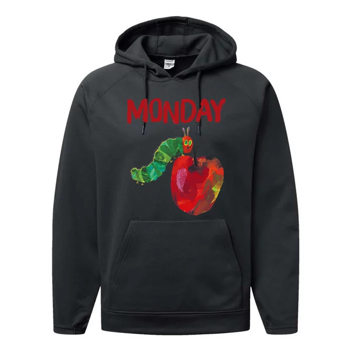 Very Hungry Caterpillar Monday Fruits Birthday Caterpillar Performance Fleece Hoodie