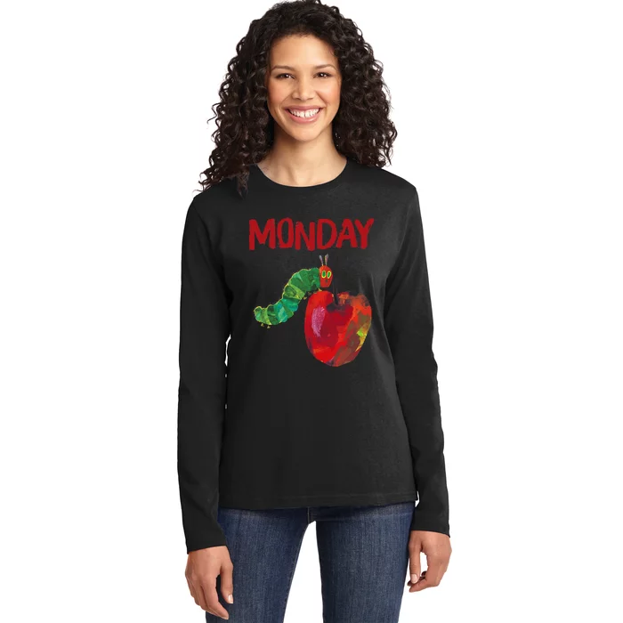 Very Hungry Caterpillar Monday Fruits Birthday Caterpillar Ladies Long Sleeve Shirt