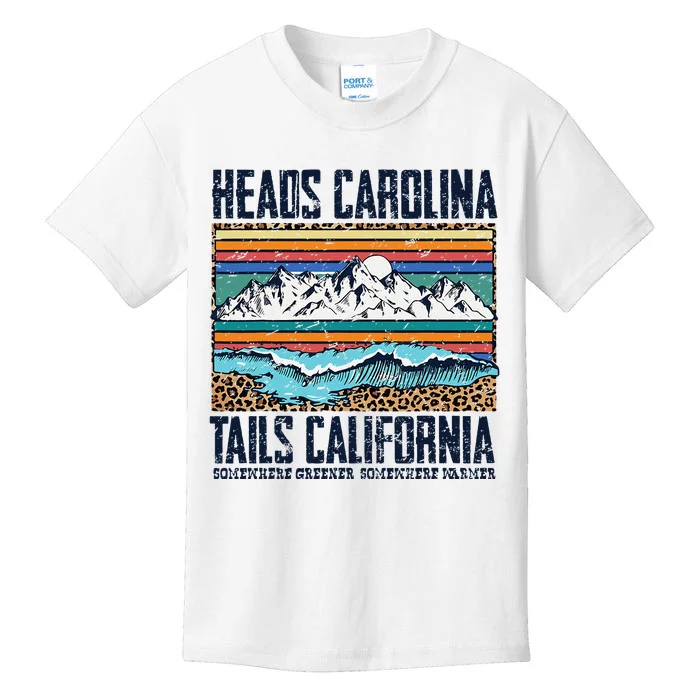 Vintage Heads Carolina Tail California Summer Beach Paradise Kids T-Shirt