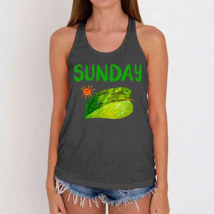 Very Hungry Caterpillar Sunday Fruits Birthday Caterpillar Women's Knotted Racerback Tank