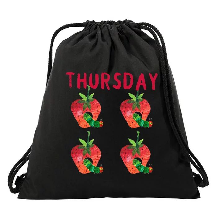 Very Hungry Caterpillar Thursday Fruits Birthday Caterpillar Drawstring Bag