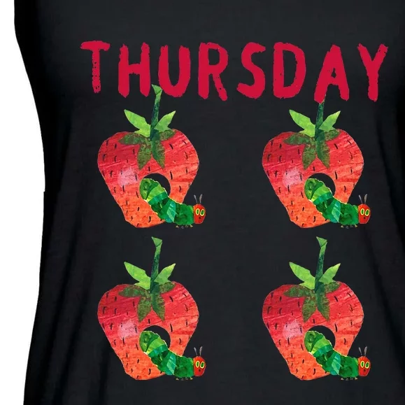 Very Hungry Caterpillar Thursday Fruits Birthday Caterpillar Ladies Essential Flowy Tank