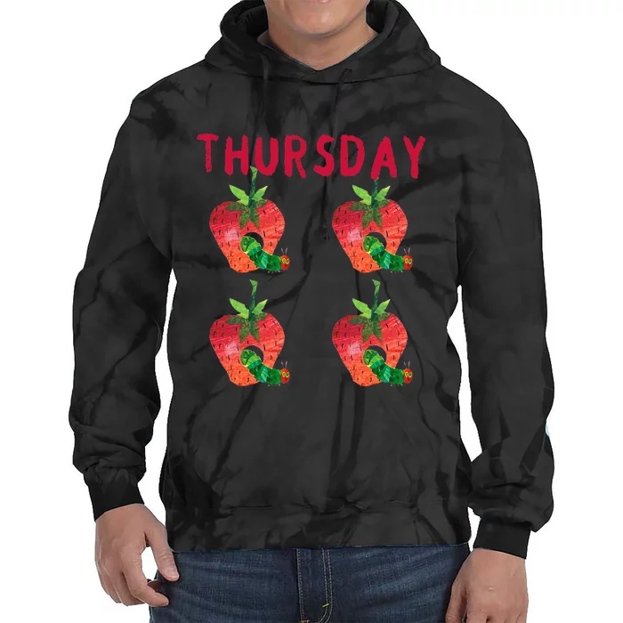 Very Hungry Caterpillar Thursday Fruits Birthday Caterpillar Tie Dye Hoodie