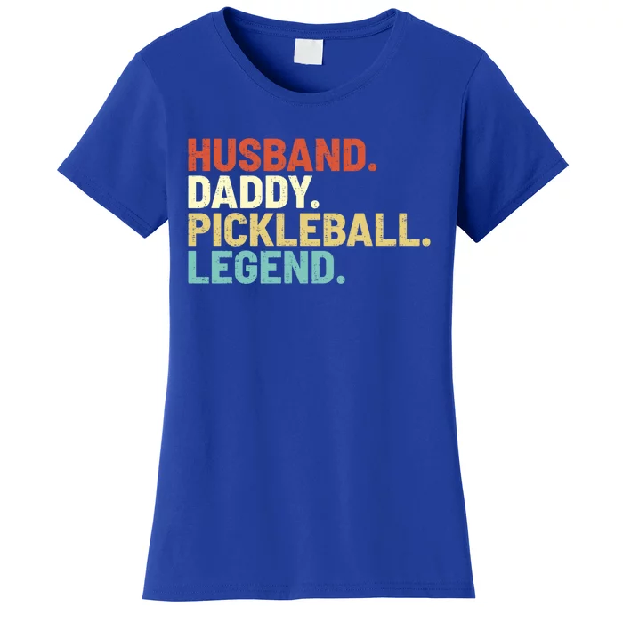 Vintage Husband Daddy Pickleball Legend Sports Father Player Gift Women's T-Shirt