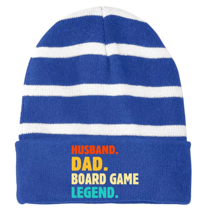 Vintage Husband Dad Board Game Legend Joke Funny Fathers Day Meaningful Gift Striped Beanie with Solid Band