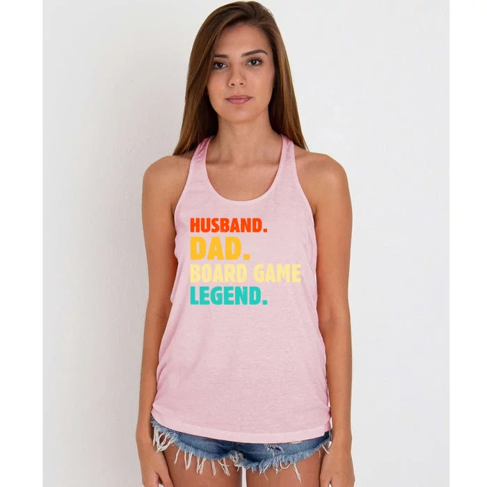 Vintage Husband Dad Board Game Legend Joke Funny Fathers Day Meaningful Gift Women's Knotted Racerback Tank