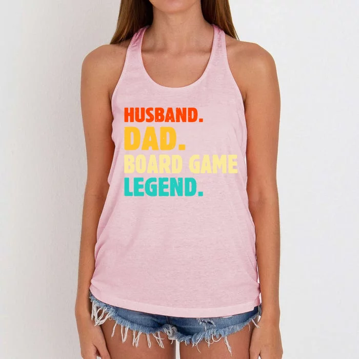 Vintage Husband Dad Board Game Legend Joke Funny Fathers Day Meaningful Gift Women's Knotted Racerback Tank