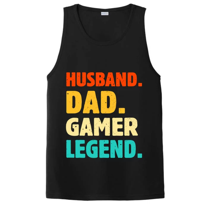 Vintage Husband Dad Gamer Legend Joke Funny FatherS Day Gift Performance Tank