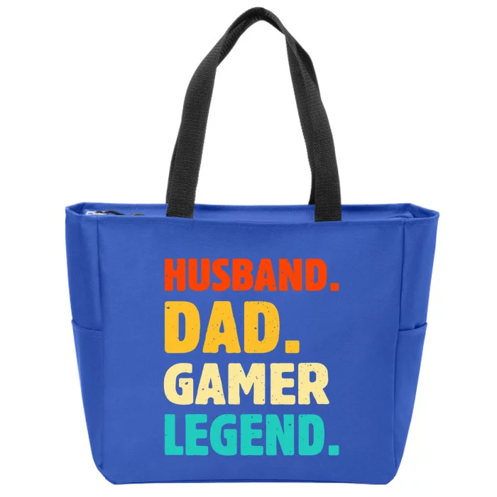 Vintage Husband Dad Gamer Legend Joke Funny FatherS Day Gift Zip Tote Bag