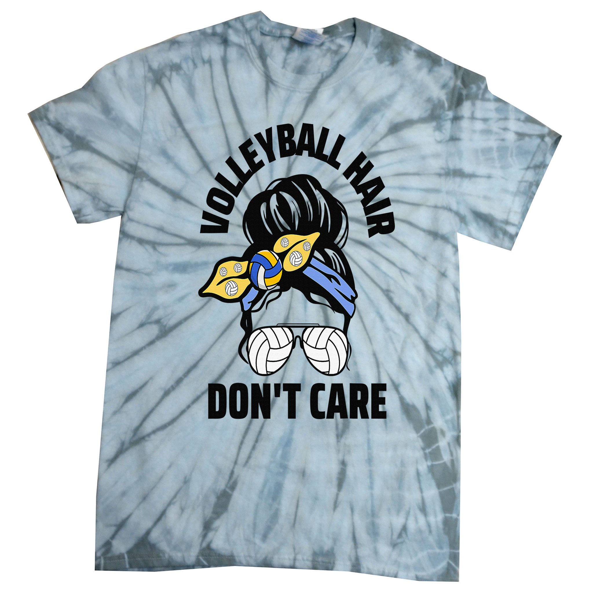 Voorzien meesteres inleveren Volleyball Hair Don't Care Messy Bun Player Volleyball Tie-Dye T-Shirt |  TeeShirtPalace
