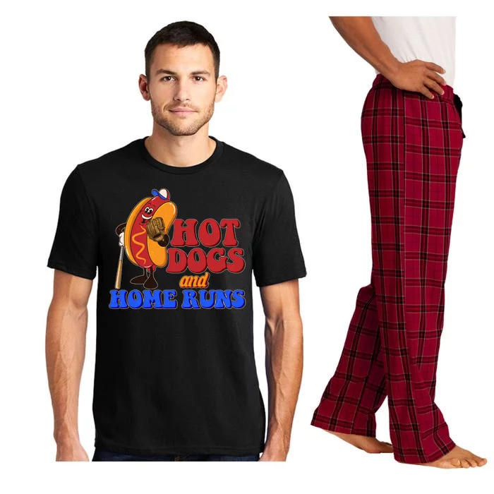 Vintage Hot Dogs And Home Runs Baseball Fan Pajama Set