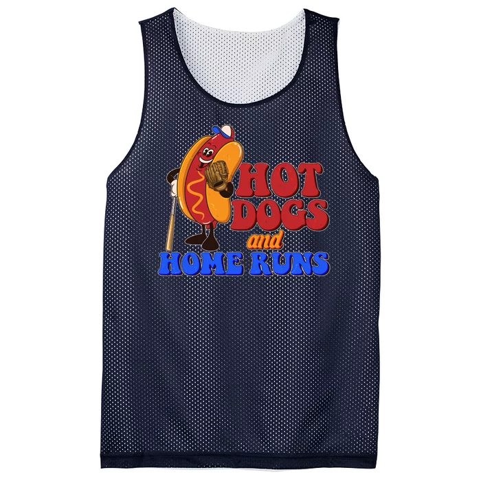 Vintage Hot Dogs And Home Runs Baseball Fan Mesh Reversible Basketball Jersey Tank