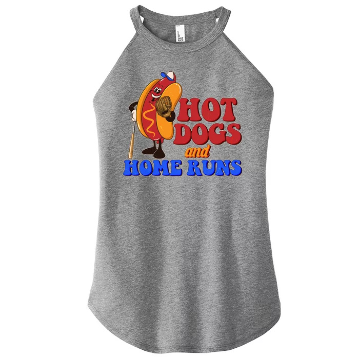 Vintage Hot Dogs And Home Runs Baseball Fan Women’s Perfect Tri Rocker Tank