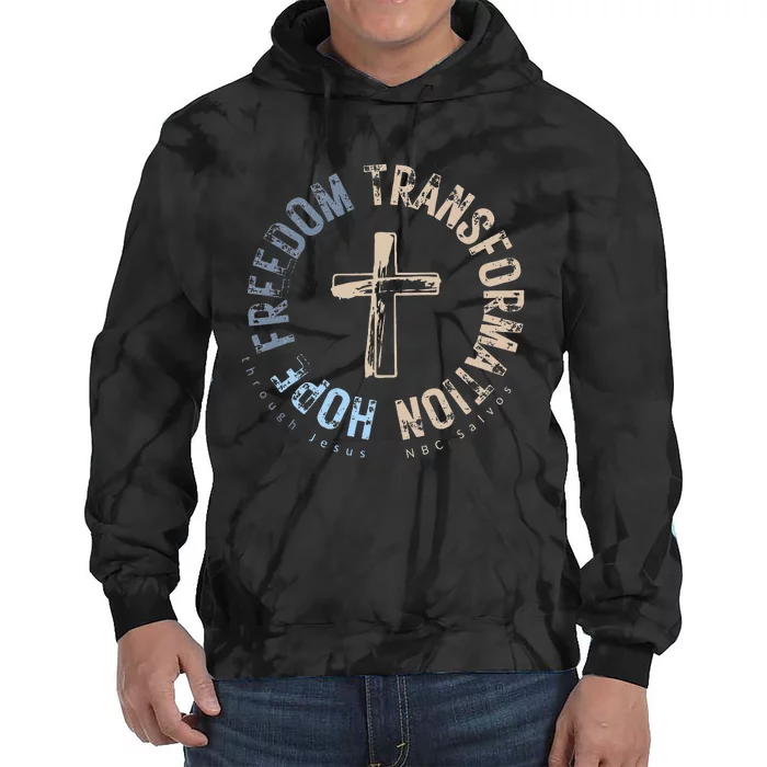 Vintage Hope Freedom Transformation Through Cross Jesus Tie Dye Hoodie