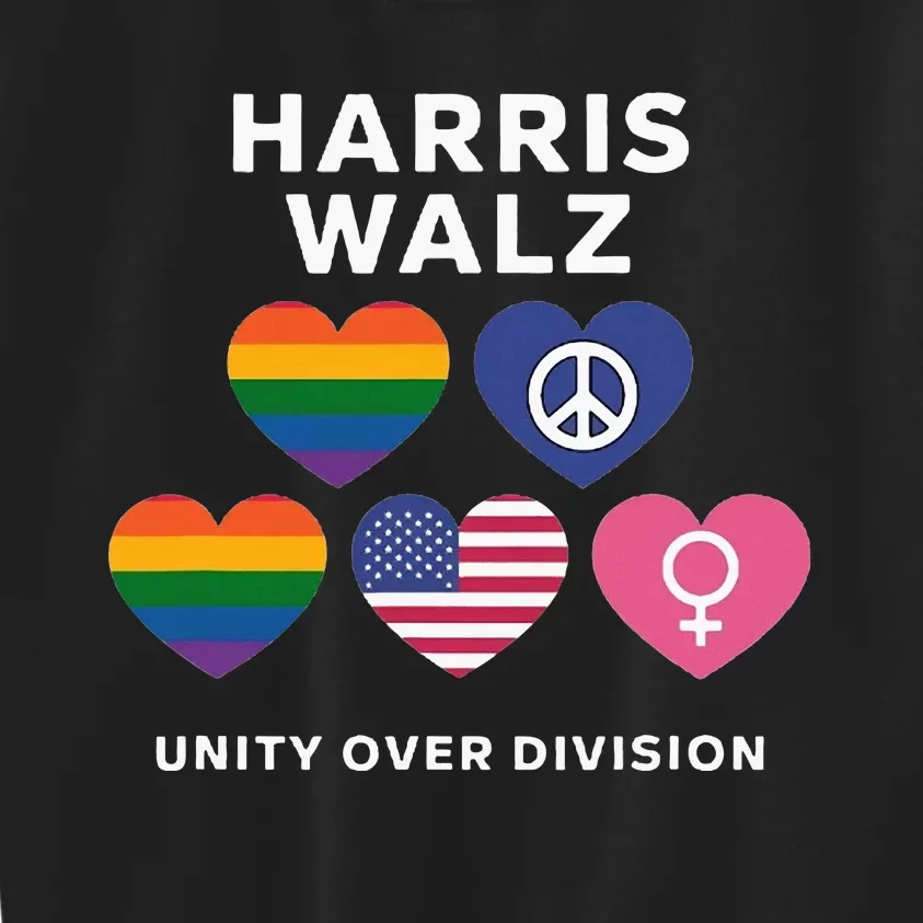 Vote Harriswalz For A United America Kids Sweatshirt