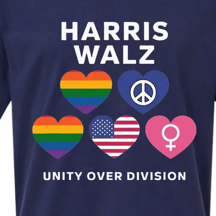 Vote Harriswalz For A United America Sueded Cloud Jersey T-Shirt