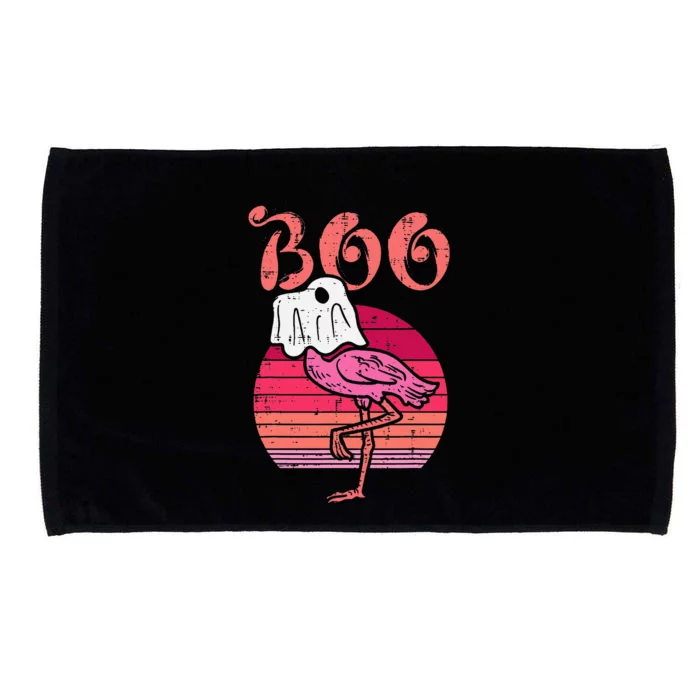 Vintage Halloween Flamingo Ghost Sunset Print Microfiber Hand Towel