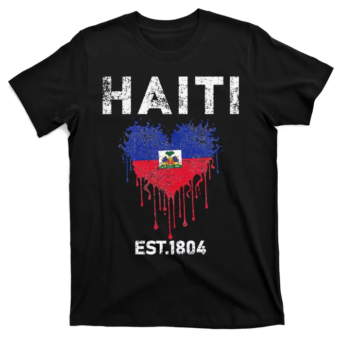 Vintage Haiti Flag Day Haitians Flag Pride Gifts Celebration T-Shirt