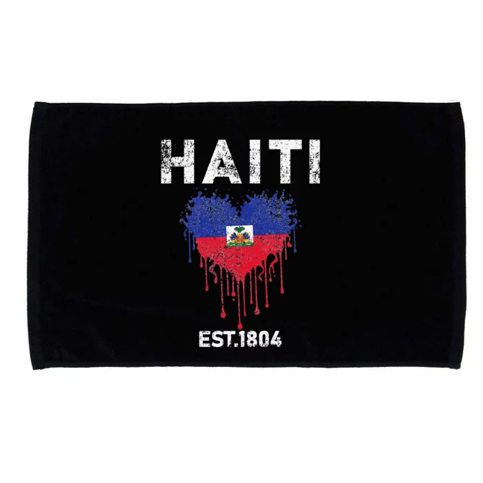 Vintage Haiti Flag Day Haitians Flag Pride Gifts Celebration Microfiber Hand Towel