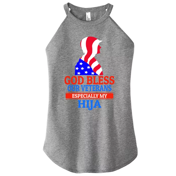 Veteran Hija For Proud Dad Mom Father Or Mother Gift Women’s Perfect Tri Rocker Tank