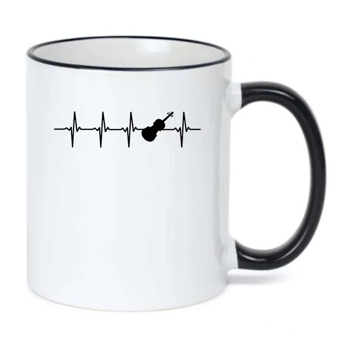 Violin Heartbeat For Violinists Black Color Changing Mug