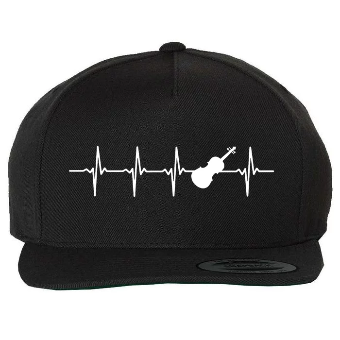 Violin Heartbeat For Violinists Wool Snapback Cap