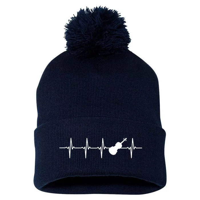 Violin Heartbeat For Violinists Pom Pom 12in Knit Beanie