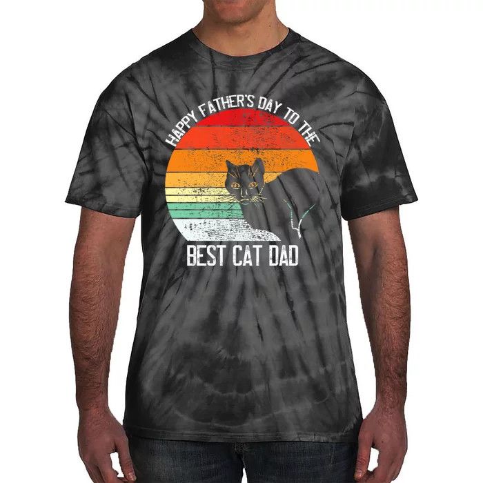 Vintage Happy Father’S Day To The Best Cat Dad Tie-Dye T-Shirt