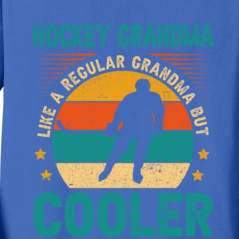 Vintage Hockey Grandma Like A Regular Grandma But Cooler Great Gift Kids Long Sleeve Shirt