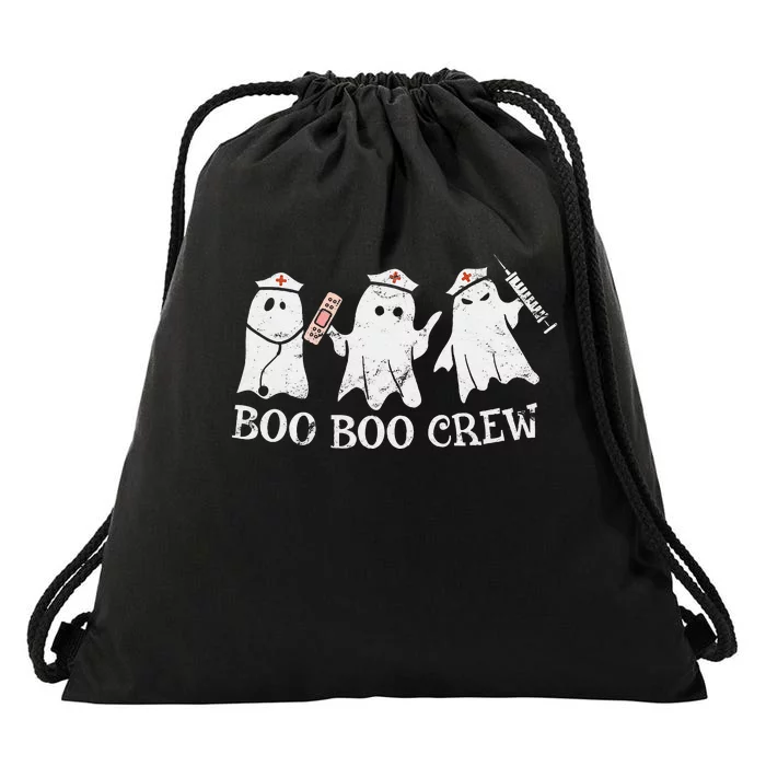 Vintage Halloween Ghost Boo Boo Crew Nurse Costume Drawstring Bag