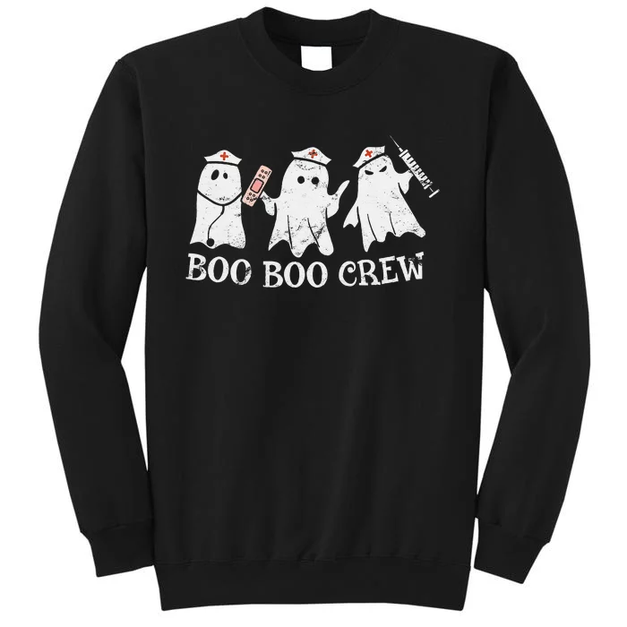 Vintage Halloween Ghost Boo Boo Crew Nurse Costume Tall Sweatshirt