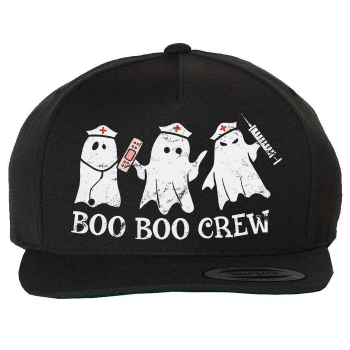 Vintage Halloween Ghost Boo Boo Crew Nurse Costume Wool Snapback Cap