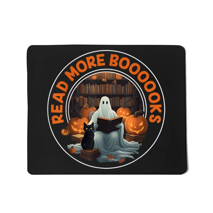 Vintage Halloween Ghost Read More Books Black Cat Book Lover Mousepad