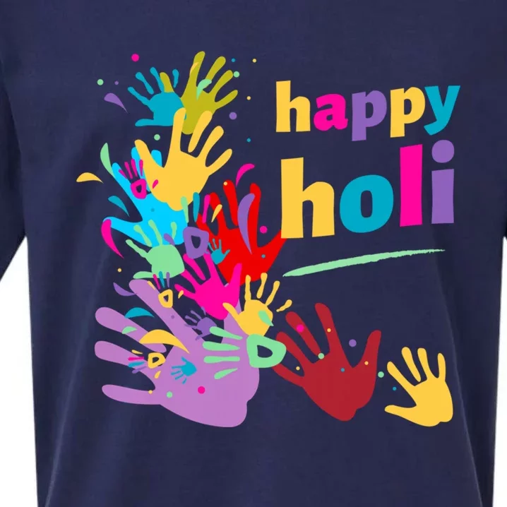 Vibrant Happy Holi Great Gift Sueded Cloud Jersey T-Shirt