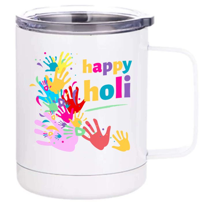 Vibrant Happy Holi Great Gift Front & Back 12oz Stainless Steel Tumbler Cup