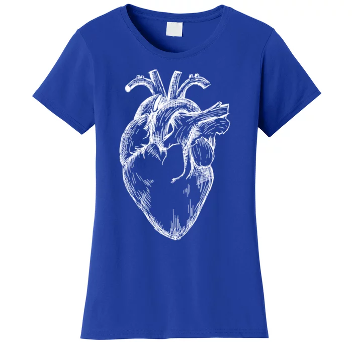 Vintage Heart Hu Anatomy Cardiology Medical Illustration Cool Gift Women's T-Shirt