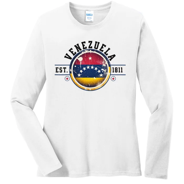 Venezuela Hispanic Heritage Month Proud Venezuelan Flag Ladies Long Sleeve Shirt