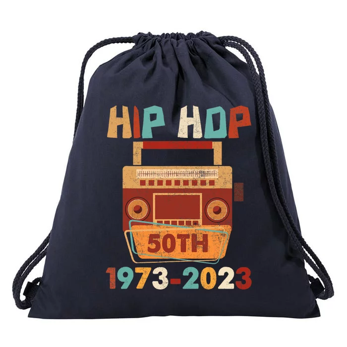 Vintage Hip Hop 50 Years Retro 50th Anniversary Celebration Drawstring Bag