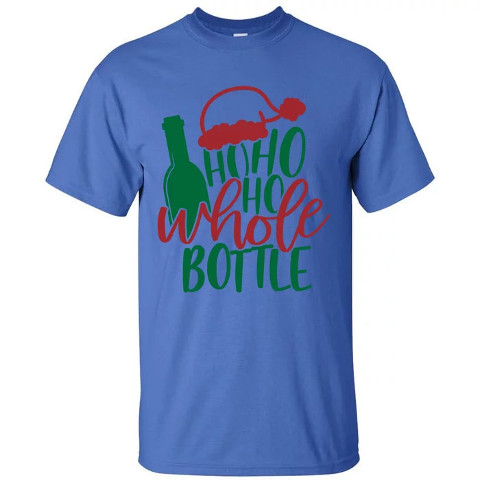 Vintage Ho Ho Ho Whole Bottle Santa Graphic Wine Cute Gift Tall T-Shirt