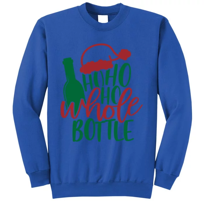 Vintage Ho Ho Ho Whole Bottle Santa Graphic Wine Cute Gift Tall Sweatshirt