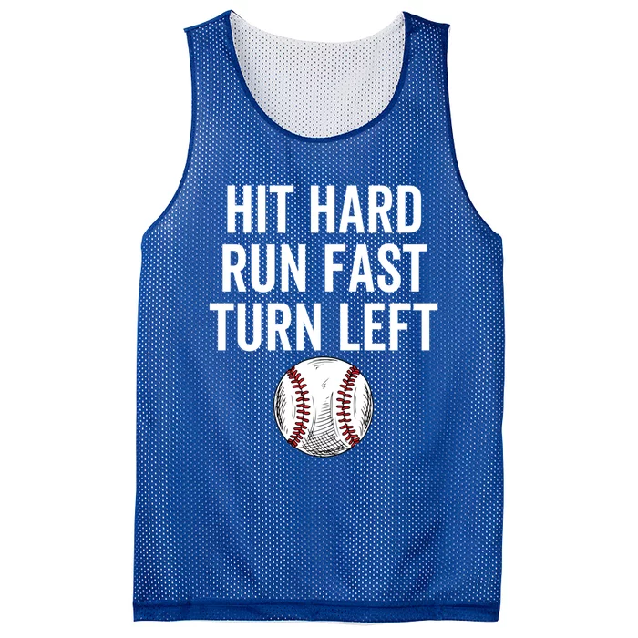 Vintage Hit Hard Run Fast Turn Left Baseball Funny Sport Gift Mesh Reversible Basketball Jersey Tank