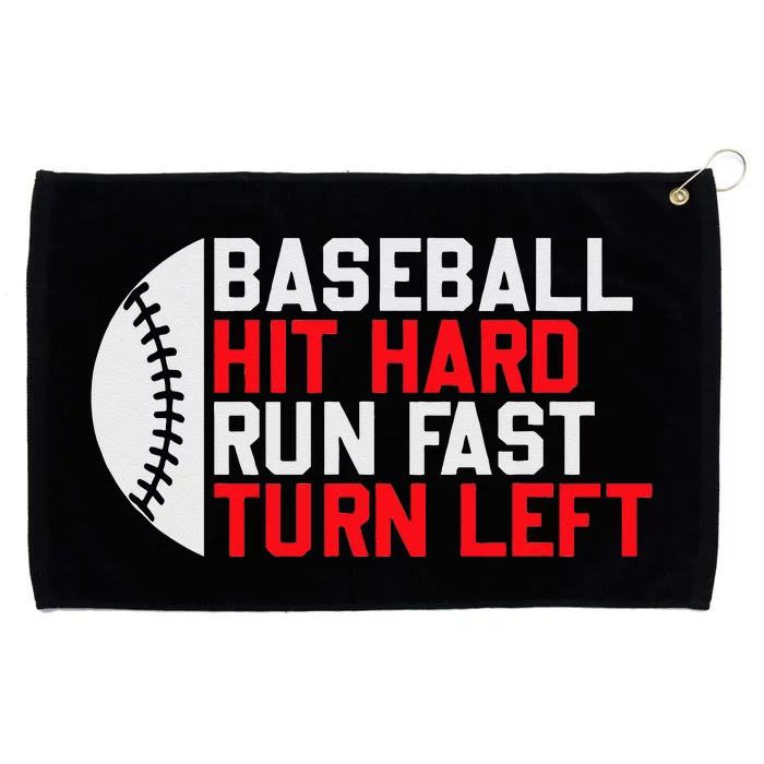 Vintage Hit Hard Run Fast Turn Left Baseball Funny Sport Grommeted Golf Towel