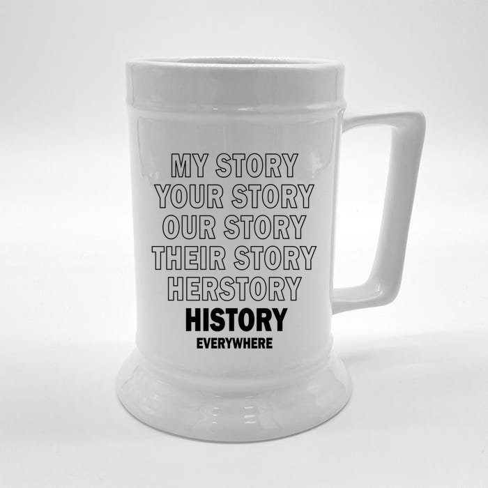 Vinatge History Herstory Our Story Everywhere Gift Front & Back Beer Stein