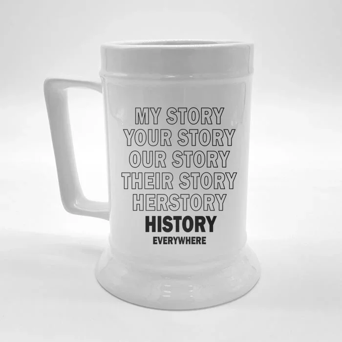 Vinatge History Herstory Our Story Everywhere Gift Front & Back Beer Stein