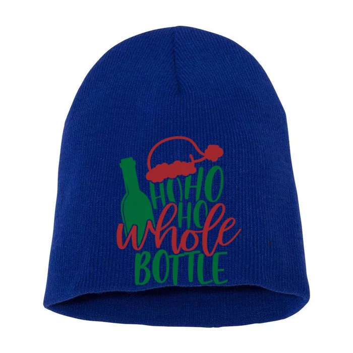 Vintage Ho Ho Ho Whole Bottle Santa Graphic Wine Cute Gift Short Acrylic Beanie