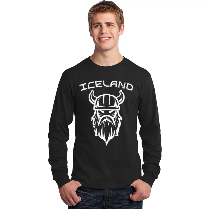 Viking Head Iceland Norse Mythology Icelandic Long Sleeve Shirt