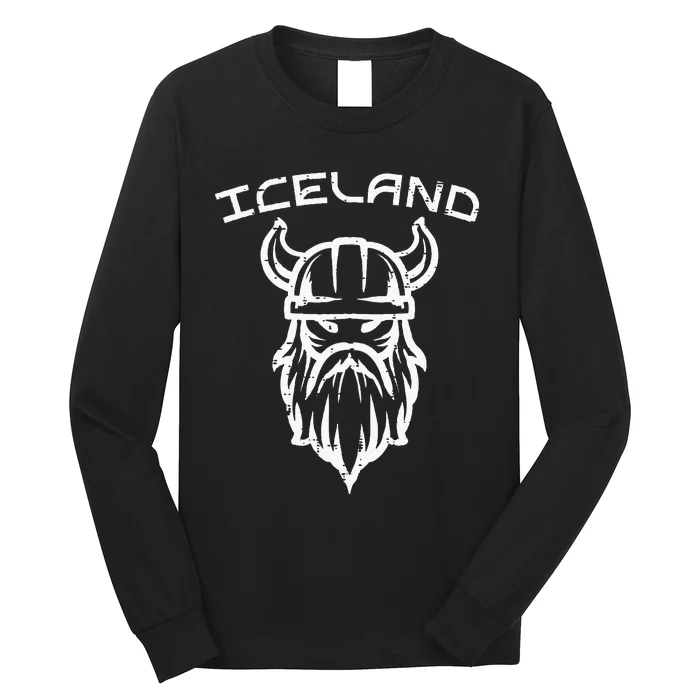 Viking Head Iceland Norse Mythology Icelandic Long Sleeve Shirt