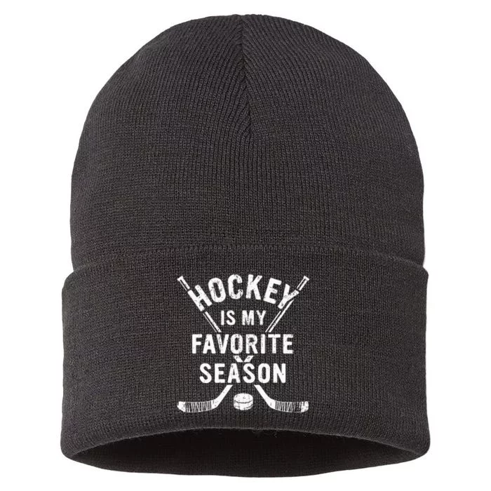 Vintage Hockey Is My Favorite Season Sustainable Knit Beanie