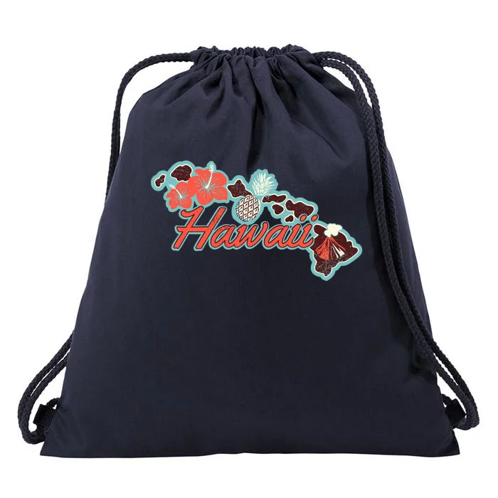 Vintage Hawaii Island Drawstring Bag