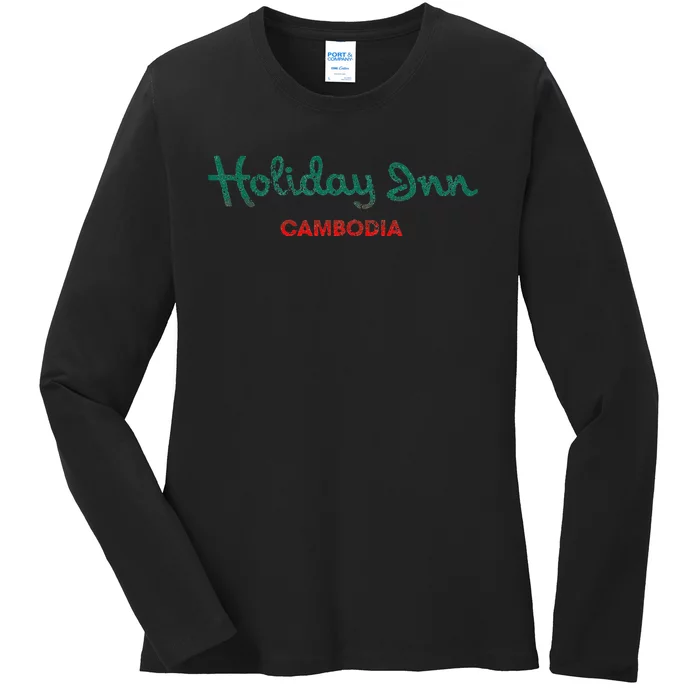 Vintage Holiday In Cambodia Ladies Long Sleeve Shirt